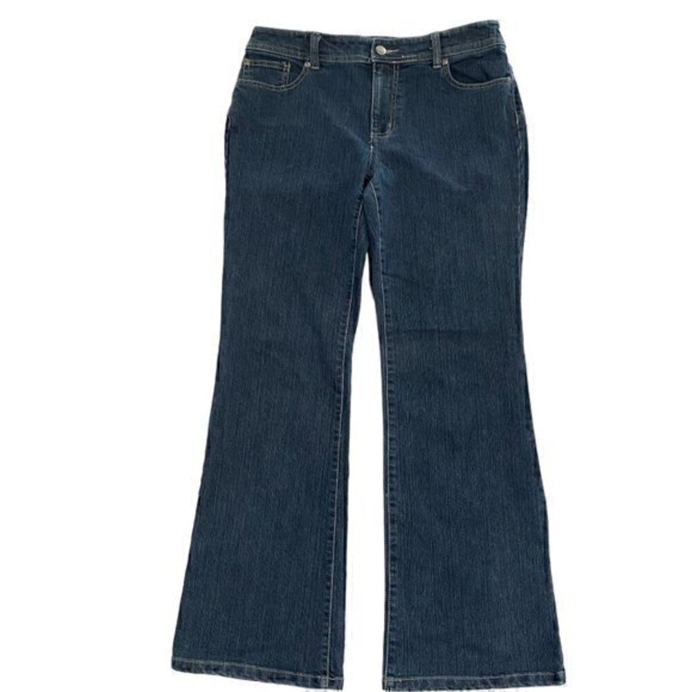 Chico's Women Jean Denim Design Back Pockets Zipper Button Up Size 0.5/6 Short